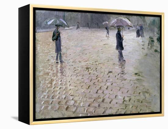 Study for a Paris Street, Rainy Day, 1877-Gustave Caillebotte-Framed Premier Image Canvas