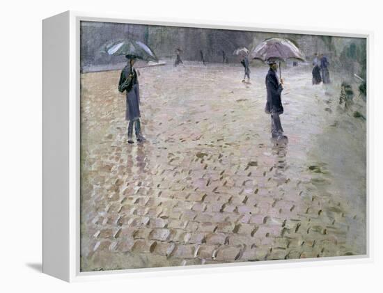 Study for a Paris Street, Rainy Day, 1877-Gustave Caillebotte-Framed Premier Image Canvas