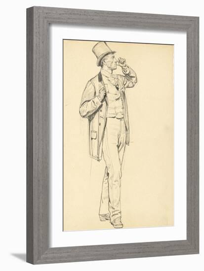 Study for 'A Parisian Cafe': Standing Man with Raised Arm, C. 1872-1875-Ilya Efimovich Repin-Framed Giclee Print