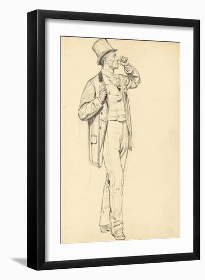Study for 'A Parisian Cafe': Standing Man with Raised Arm, C. 1872-1875-Ilya Efimovich Repin-Framed Giclee Print