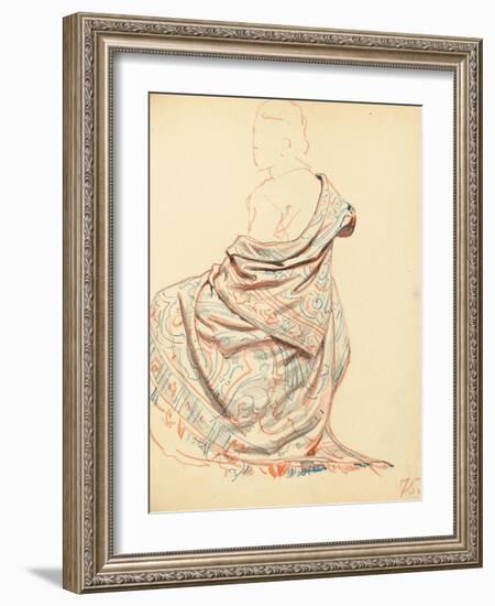 Study for 'A Parisian Cafe': Study of Dress for Seated Woman, C. 1872-1875-Ilya Efimovich Repin-Framed Giclee Print