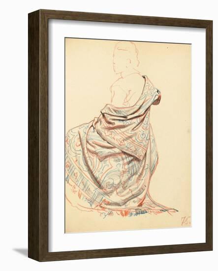 Study for 'A Parisian Cafe': Study of Dress for Seated Woman, C. 1872-1875-Ilya Efimovich Repin-Framed Giclee Print