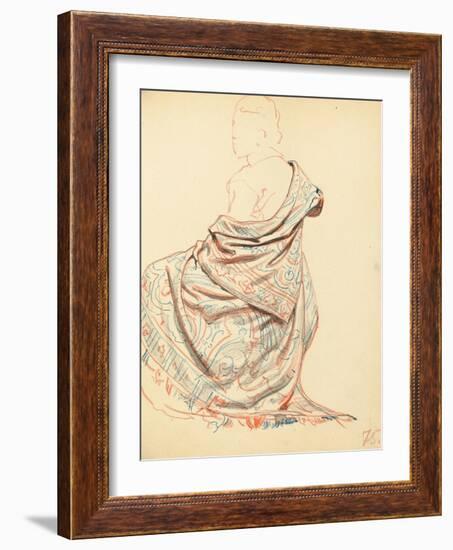 Study for 'A Parisian Cafe': Study of Dress for Seated Woman, C. 1872-1875-Ilya Efimovich Repin-Framed Giclee Print