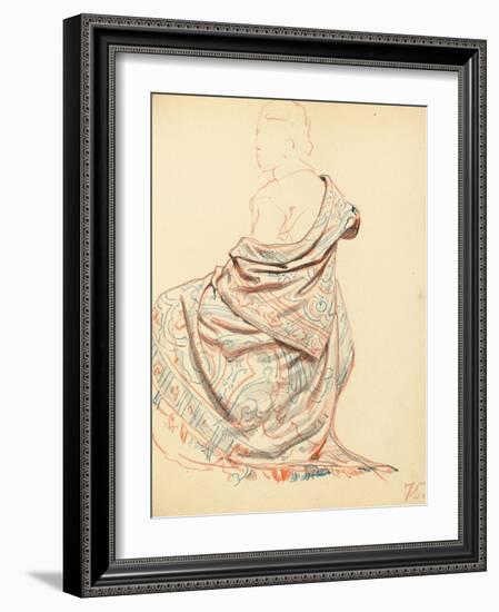 Study for 'A Parisian Cafe': Study of Dress for Seated Woman, C. 1872-1875-Ilya Efimovich Repin-Framed Giclee Print