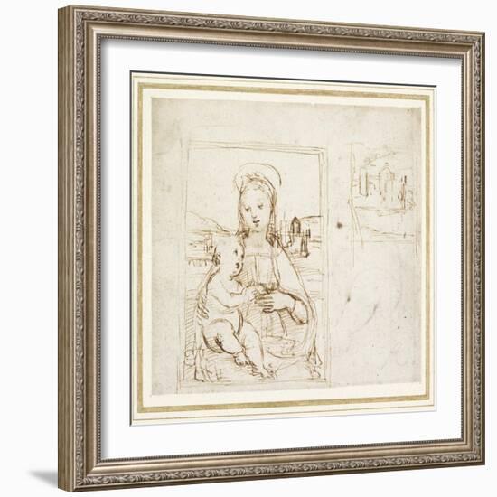 Study for a Picture of the Virgin and Child-Raphael-Framed Giclee Print