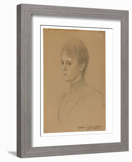 Study for a Portrait (Mrs. Heymann?), C.1892 (Pencil with White Heightening on Buff Paper)-Gustav Klimt-Framed Giclee Print