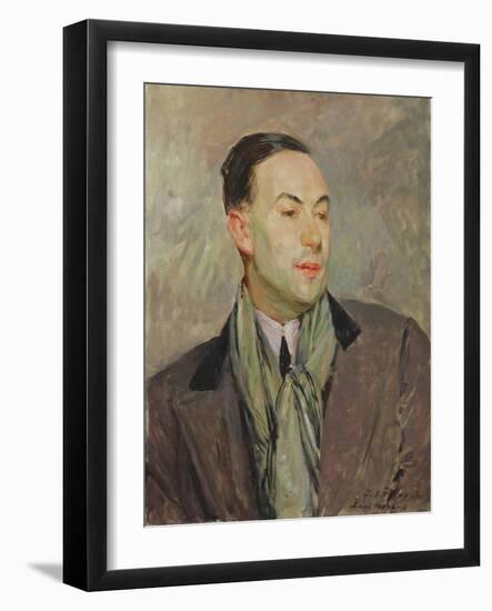 Study for a Portrait of Paul Morand (1888-1976) (Oil on Card)-Jacques-emile Blanche-Framed Giclee Print