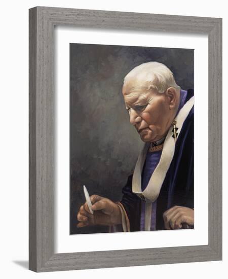 Study for a Portrait of Pope John Paul II (1920-2005) 2005-James Gillick-Framed Giclee Print