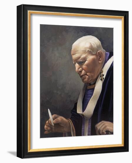 Study for a Portrait of Pope John Paul II (1920-2005) 2005-James Gillick-Framed Giclee Print