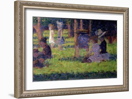 Study for "A Sunday Afternoon on the Island of La Grande Jatte," circa 1884-86-Georges Seurat-Framed Giclee Print