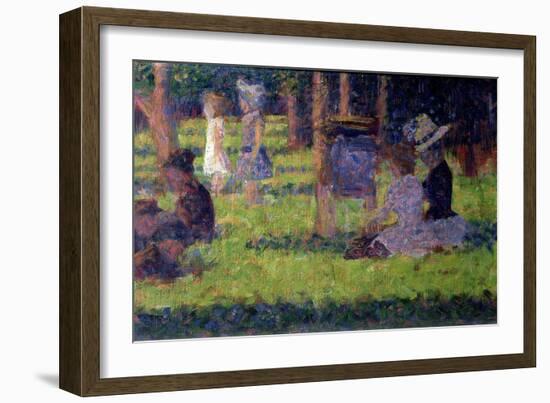 Study for "A Sunday Afternoon on the Island of La Grande Jatte," circa 1884-86-Georges Seurat-Framed Giclee Print