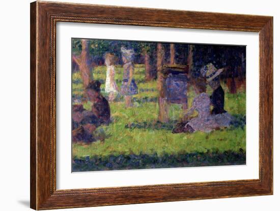 Study for "A Sunday Afternoon on the Island of La Grande Jatte," circa 1884-86-Georges Seurat-Framed Giclee Print