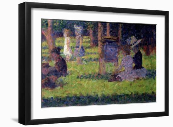 Study for "A Sunday Afternoon on the Island of La Grande Jatte," circa 1884-86-Georges Seurat-Framed Giclee Print