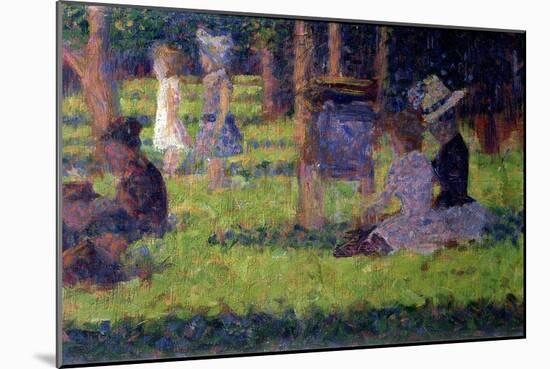 Study for "A Sunday Afternoon on the Island of La Grande Jatte," circa 1884-86-Georges Seurat-Mounted Giclee Print