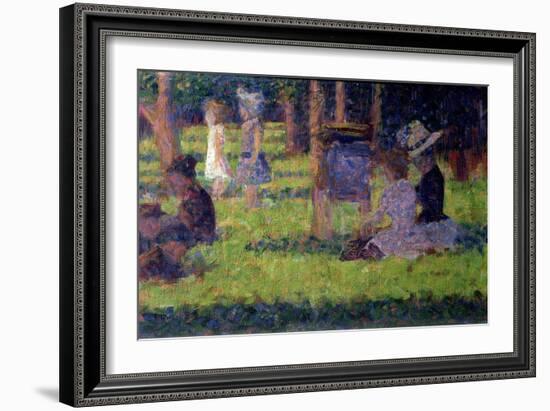 Study for "A Sunday Afternoon on the Island of La Grande Jatte," circa 1884-86-Georges Seurat-Framed Giclee Print