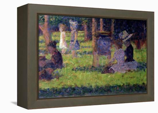 Study for "A Sunday Afternoon on the Island of La Grande Jatte," circa 1884-86-Georges Seurat-Framed Premier Image Canvas