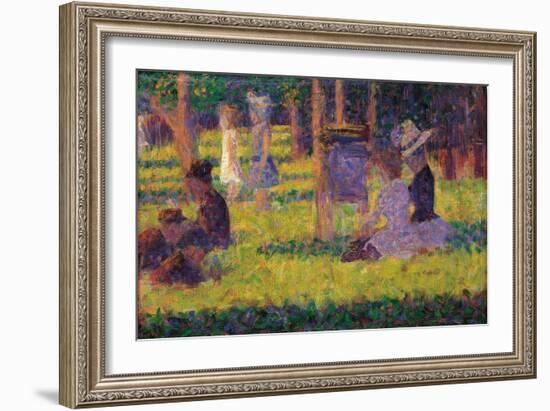 Study for A Sunday Afternoon on the Island of La Grande Jatte-Georges Seurat-Framed Art Print