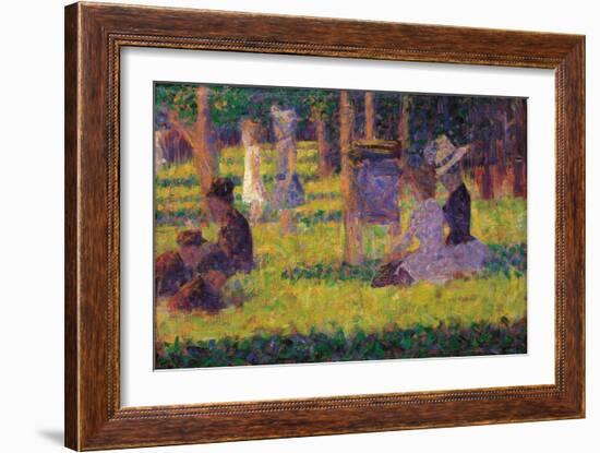 Study for A Sunday Afternoon on the Island of La Grande Jatte-Georges Seurat-Framed Art Print