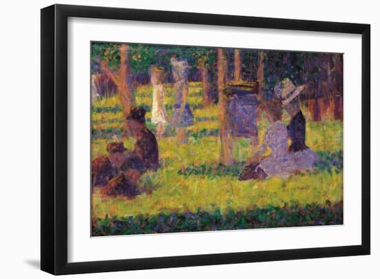 Study for A Sunday Afternoon on the Island of La Grande Jatte-Georges Seurat-Framed Art Print