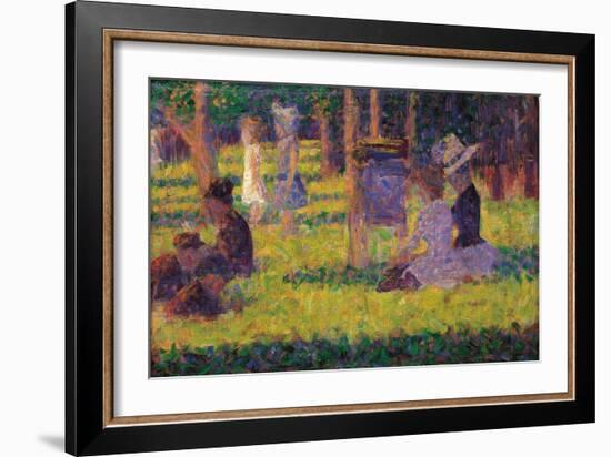 Study for A Sunday Afternoon on the Island of La Grande Jatte-Georges Seurat-Framed Art Print