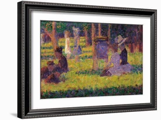 Study for A Sunday Afternoon on the Island of La Grande Jatte-Georges Seurat-Framed Art Print