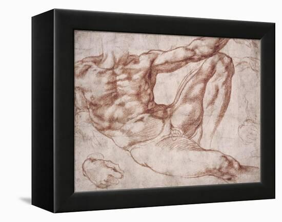 Study for Adam-Michelangelo-Framed Stretched Canvas