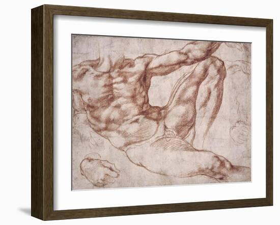 Study for Adam-Michelangelo-Framed Art Print