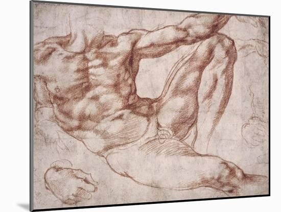 Study for Adam-Michelangelo-Mounted Art Print