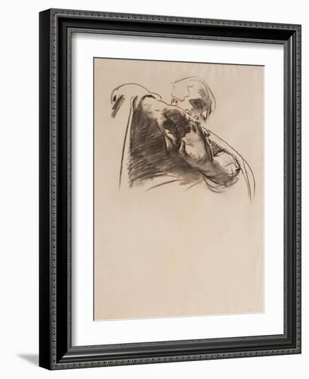 Study for an Angel in 'The Sorrowful Mysteries', 1890-1916 (Charcoal & Stump on Paper)-John Singer Sargent-Framed Giclee Print