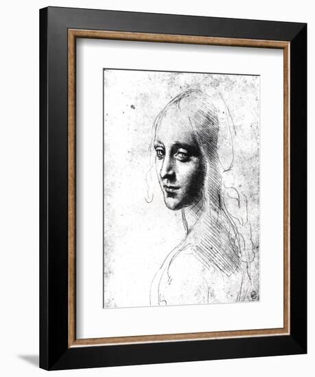 Study for an Angel in the Virgin of the Rocks-Leonardo da Vinci-Framed Giclee Print