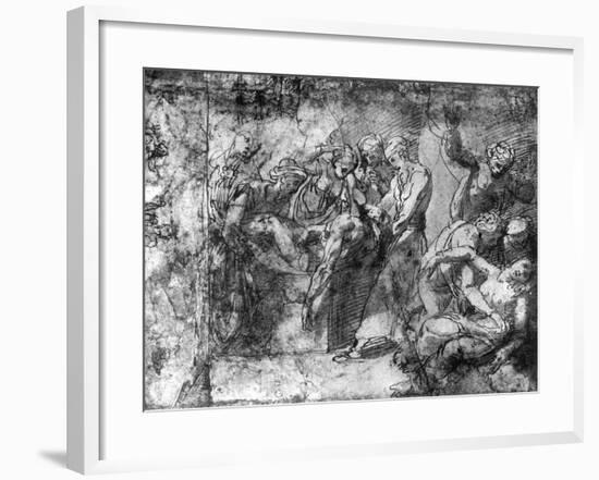 Study for an Entombment, Attributed to Raphael, 1913-Raphael-Framed Giclee Print