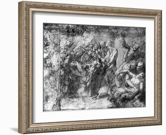 Study for an Entombment, Attributed to Raphael, 1913-Raphael-Framed Giclee Print