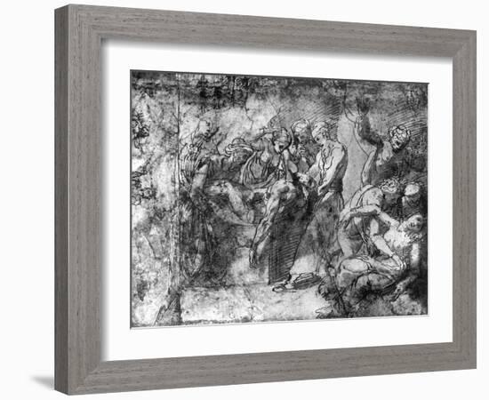 Study for an Entombment, Attributed to Raphael, 1913-Raphael-Framed Giclee Print