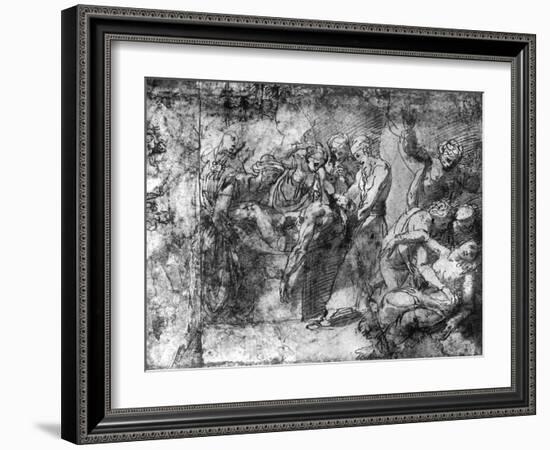 Study for an Entombment, Attributed to Raphael, 1913-Raphael-Framed Giclee Print