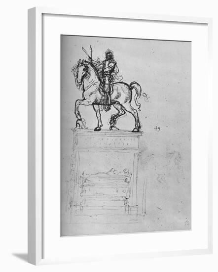 'Study for an Equestrian Monument', c1480 (1945)-Leonardo Da Vinci-Framed Giclee Print