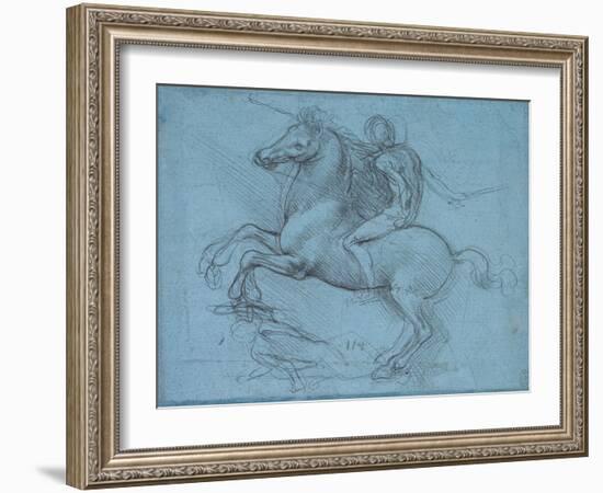 Study for an Equestrian Monument, Recto, by Leonardo Da Vinci-Leonardo Da Vinci-Framed Giclee Print