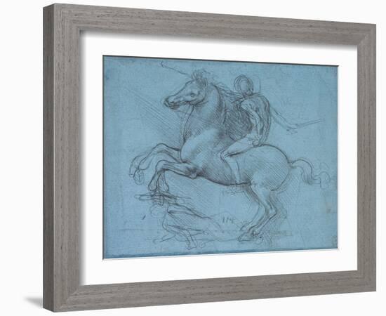 Study for an Equestrian Monument, Recto, by Leonardo Da Vinci-Leonardo Da Vinci-Framed Giclee Print