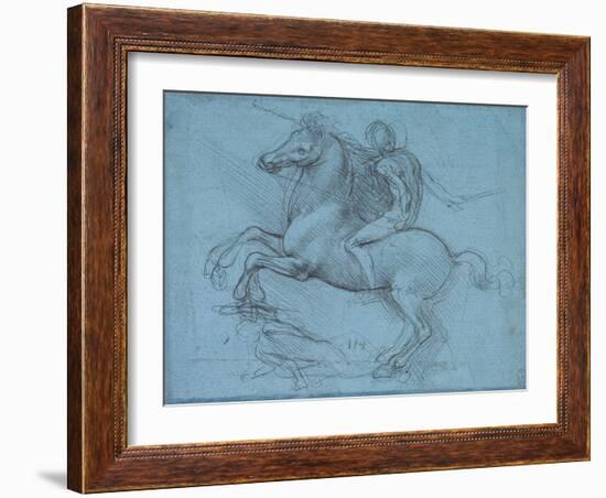 Study for an Equestrian Monument, Recto, by Leonardo Da Vinci-Leonardo Da Vinci-Framed Giclee Print