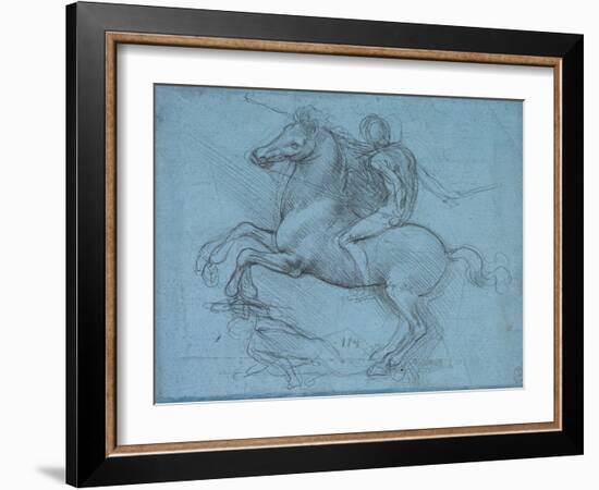 Study for an Equestrian Monument, Recto, by Leonardo Da Vinci-Leonardo Da Vinci-Framed Giclee Print