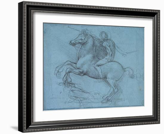 Study for an Equestrian Monument, Recto, by Leonardo Da Vinci-Leonardo Da Vinci-Framed Giclee Print