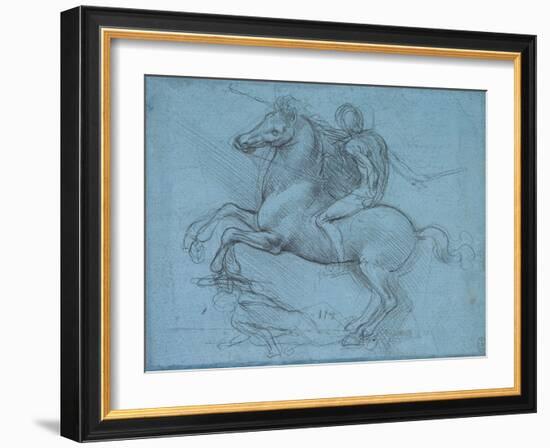 Study for an Equestrian Monument, Recto, by Leonardo Da Vinci-Leonardo Da Vinci-Framed Giclee Print