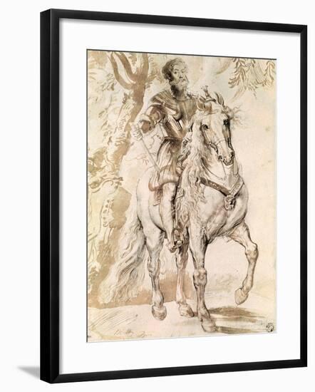 Study For an Equestrian Portrait of the Duke of Lerma-Peter Paul Rubens-Framed Giclee Print