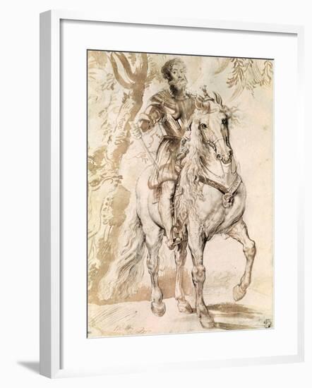 Study For an Equestrian Portrait of the Duke of Lerma-Peter Paul Rubens-Framed Giclee Print