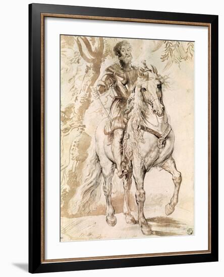 Study For an Equestrian Portrait of the Duke of Lerma-Peter Paul Rubens-Framed Giclee Print