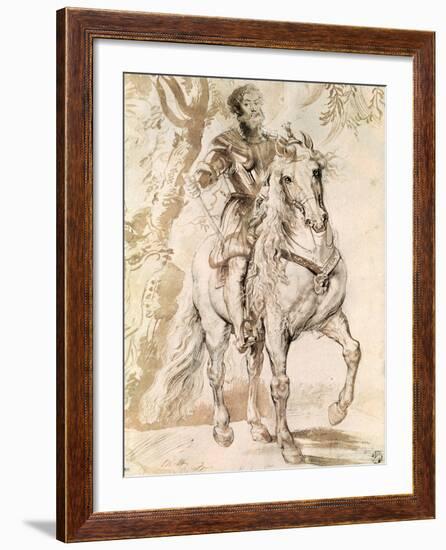 Study For an Equestrian Portrait of the Duke of Lerma-Peter Paul Rubens-Framed Giclee Print