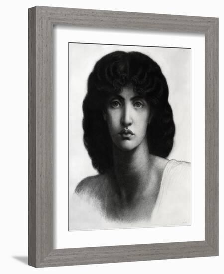 Study for Astarte Syriaca, Model Jane Morris, Pencil, 1875-Dante Gabriel Rossetti-Framed Giclee Print