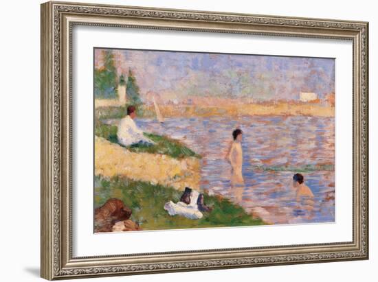 Study for Bathers at Asnières-Georges Seurat-Framed Giclee Print