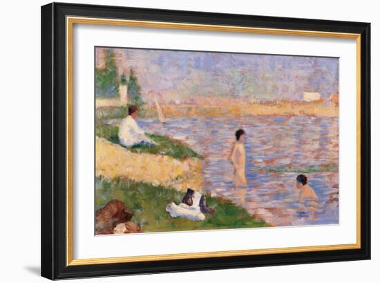 Study for Bathers at Asnières-Georges Seurat-Framed Giclee Print