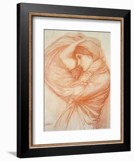 Study for 'Boreas' (Red Chalk on Tinted Paper)-John William Waterhouse-Framed Giclee Print