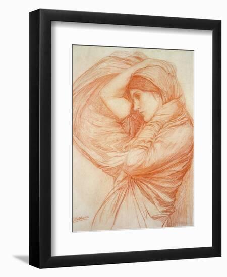 Study for 'Boreas' (Red Chalk on Tinted Paper)-John William Waterhouse-Framed Giclee Print